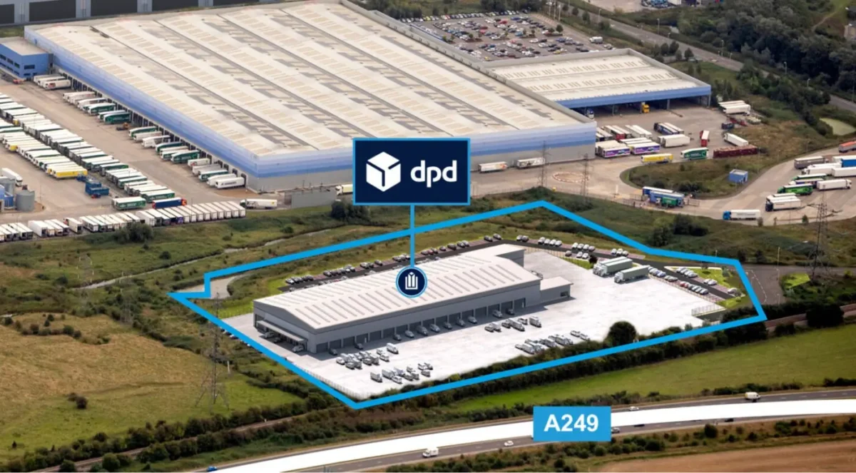 Sittingbourne DPD aerial shot outlined