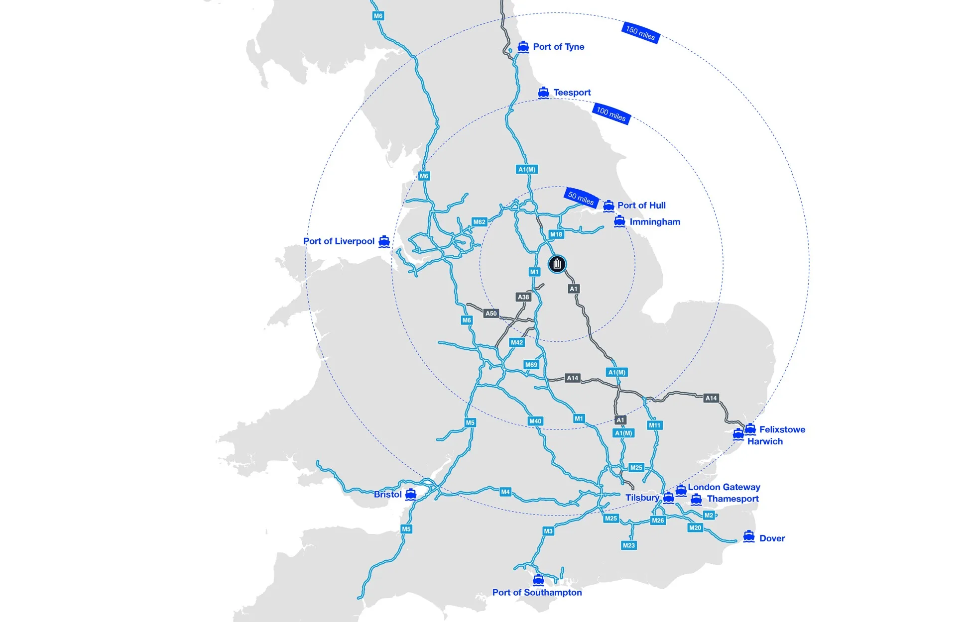 HGV drive times map