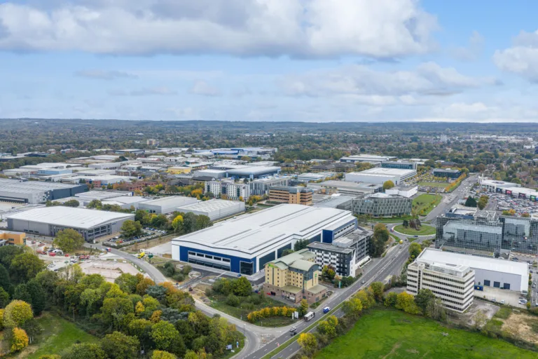Aerial photo of Panattoni Park Crawley, with surrounding occupiers