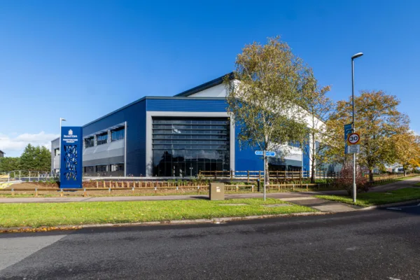 Panattoni Park Crawley ground-level photo with totem in foreground