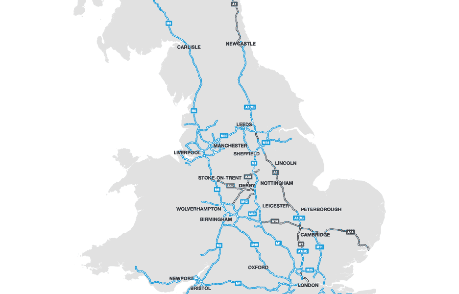 HGV drive times map