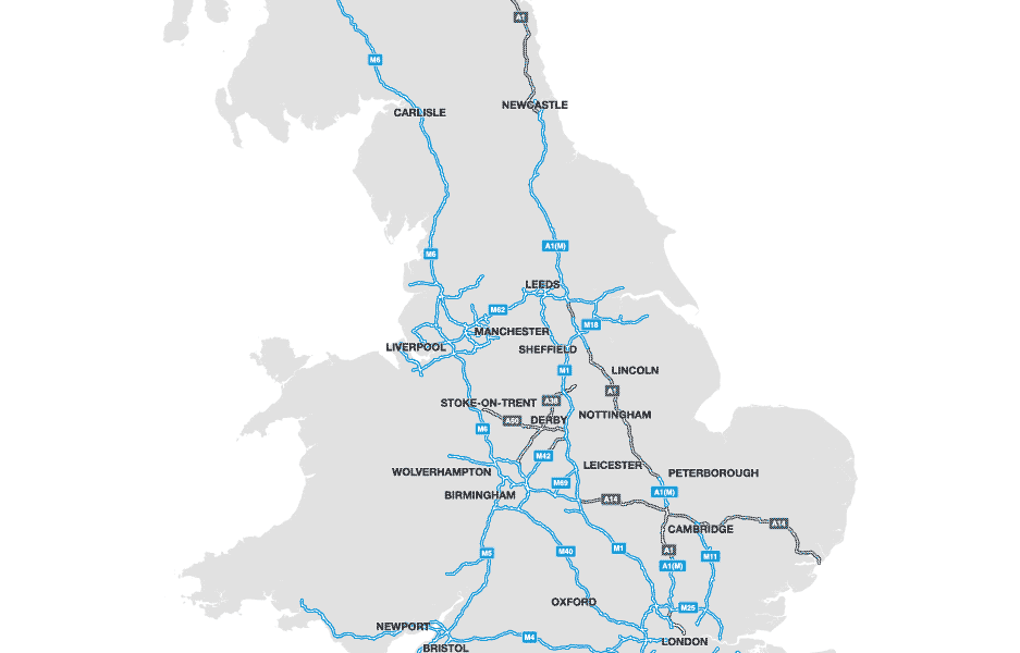 HGV drive times map
