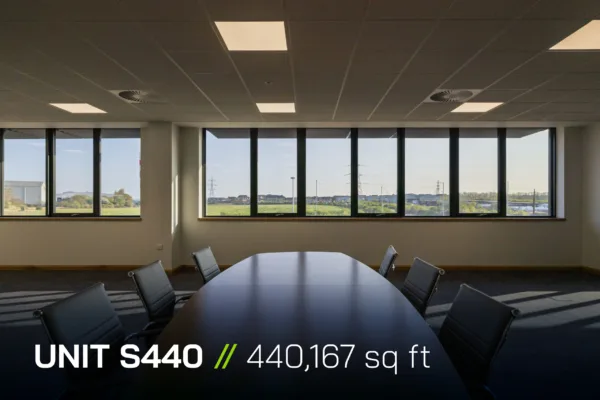 Panattoni Park Sittingbourne Unit S440 boardroom table in first floor office