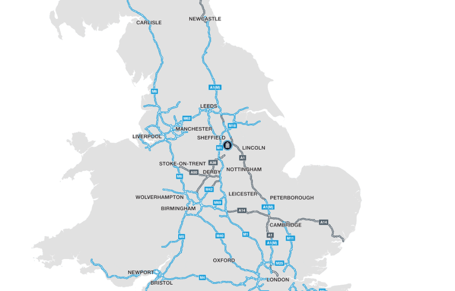 HGV drive times map